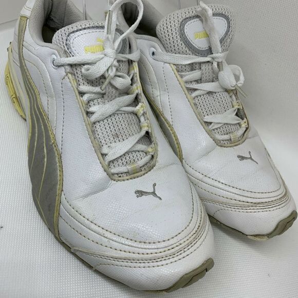 Puma White and Silver Sneakers Running Womens 9 - Picture 2 of 8